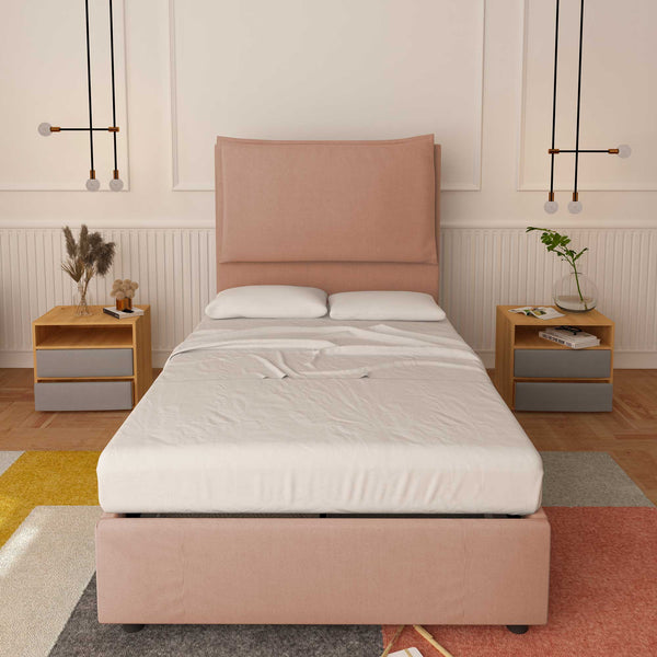 Bed without container one and a half size in Diana XL fabric