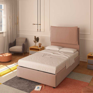 Bed without container one and a half size in Diana XL fabric