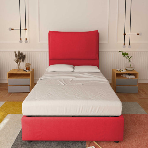 Bed without container one and a half size in Diana XL fabric