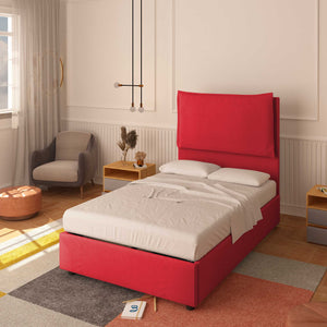 Bed without container one and a half size in Diana XL fabric