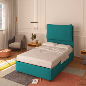 Bed without container one and a half size in Diana XL fabric