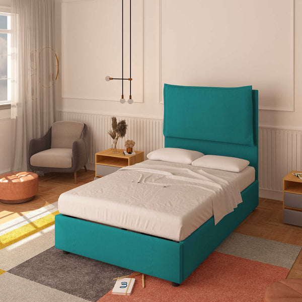 Bed without container one and a half size in Diana XL fabric