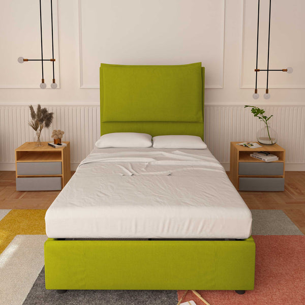 Bed without container one and a half size in Diana XL fabric