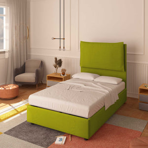 Bed without container one and a half size in Diana XL fabric