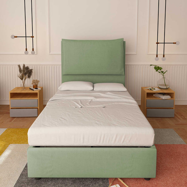 Bed without container one and a half size in Diana XL fabric