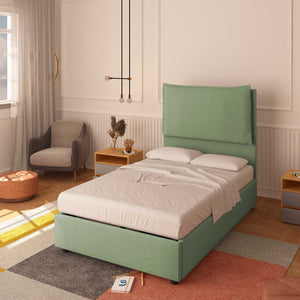 Bed without container one and a half size in Diana XL fabric