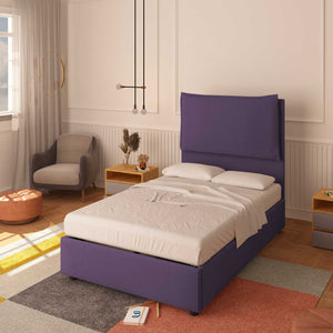 Bed without container one and a half size in Diana XL fabric