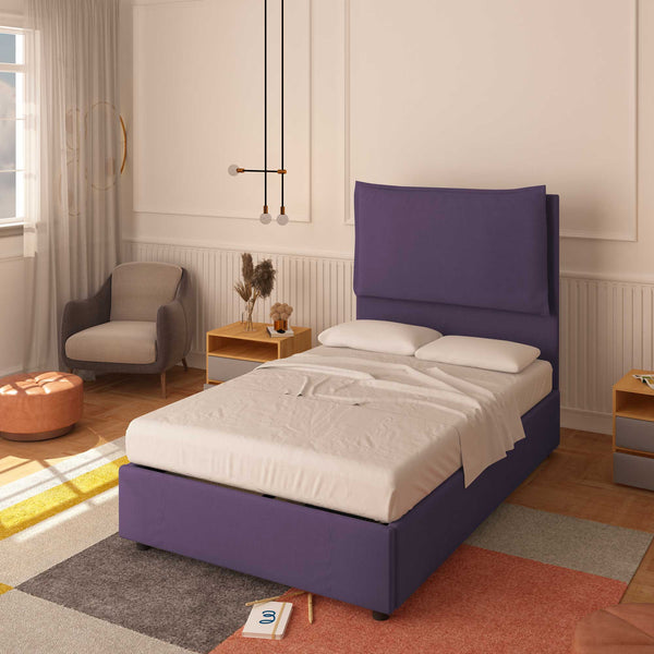 Bed without container one and a half size in Diana XL fabric