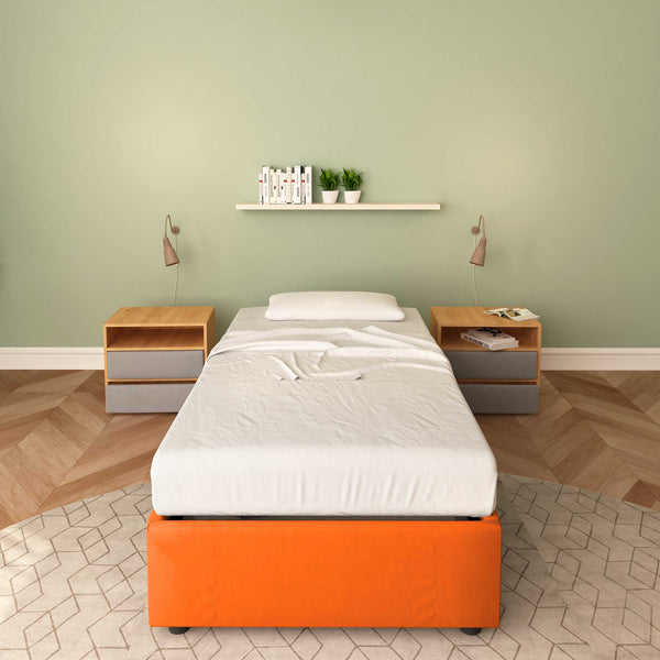 Single bed without container in Clara fabric