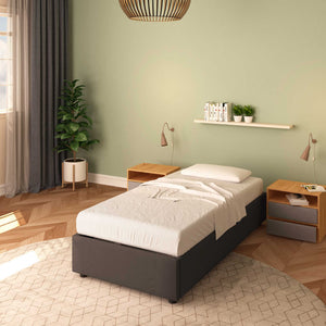 Single bed without container in Clara fabric