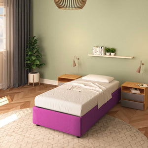 Single bed without container in Clara fabric