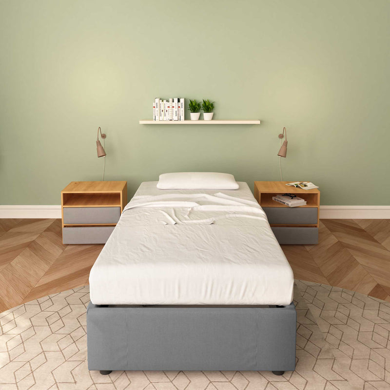 letto cloe senza contenitore in tessuto grigio antracite