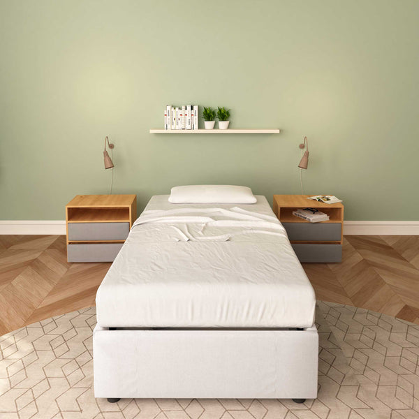 Single bed without container in Clara fabric