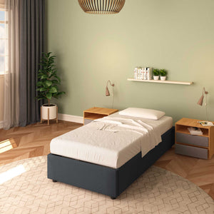 letto cloe senza contenitore in tessuto grigio grafite