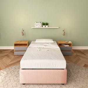 Single bed without container in Clara fabric