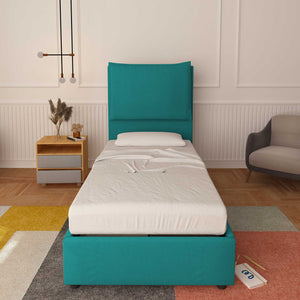 baldiflex letto singolo tessuto colore turchese Diana XL