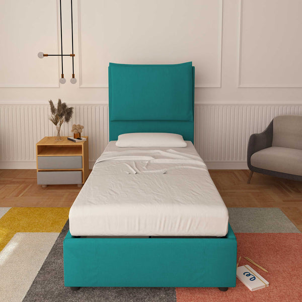 baldiflex letto singolo tessuto colore turchese Diana XL
