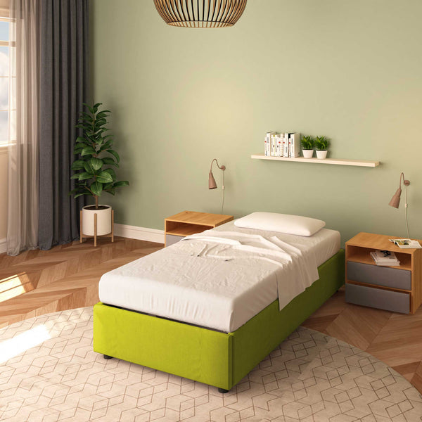 Single bed without container in Clara fabric