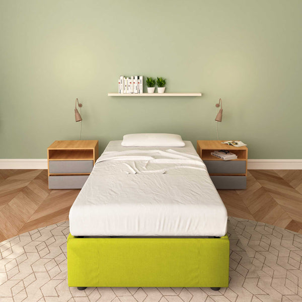 Single bed without container in Clara fabric
