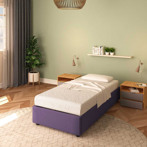 Single bed without container in Clara fabric