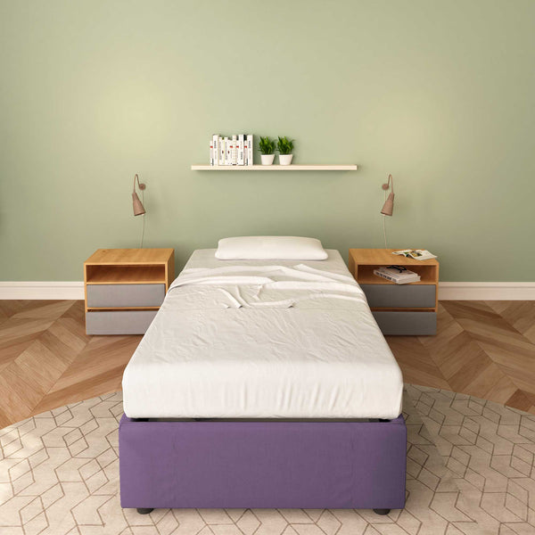 Single bed without container in Clara fabric