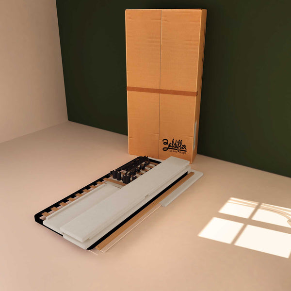 Baldiflex letto contenitore singolo in ecopelle sfoderabile Rossano bianco scatola