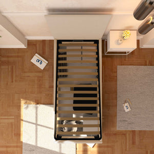 Baldiflex letto contenitore singolo in ecopelle sfoderabile Rossano bianco top