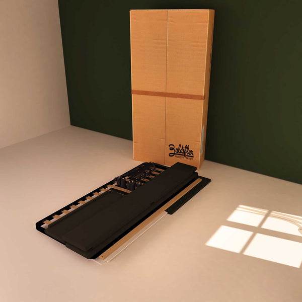 Baldiflex letto contenitore singolo in ecopelle sfoderabile Rossano marrone scuro scatola