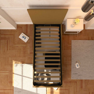 Baldiflex letto contenitore singolo in ecopelle sfoderabile Rossano nocciola top