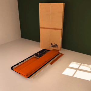 Baldiflex letto contenitore singolo in tessuto sfoderabile Rossano arancione scatola