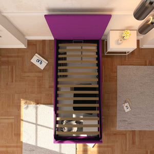 Baldiflex letto contenitore singolo in tessuto sfoderabile Rossano fucsia top