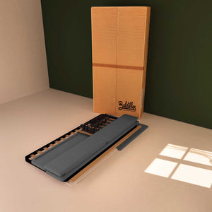 Baldiflex letto contenitore singolo in tessuto sfoderabile Rossano grigio antracite scatola