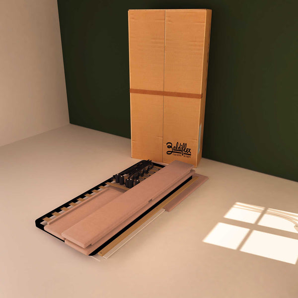 Baldiflex letto contenitore singolo in tessuto sfoderabile Rossano rosa antico scatola