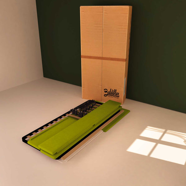 Baldiflex letto contenitore singolo in tessuto sfoderabile Rossano verde scatola