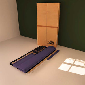 Baldiflex letto contenitore singolo in tessuto sfoderabile Rossano viola scatola