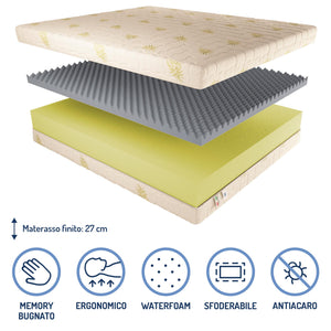 baldiflex materasso memory bugnato super dream composizione
