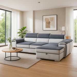 Boretto corner sofa bed with peninsula