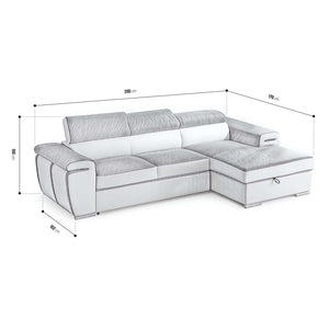 Boretto corner sofa bed with peninsula