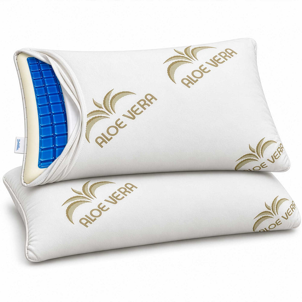 coppia cuscini gel blu schiuma memory lastra baldiflex