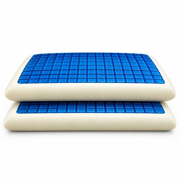 Coppia cuscini memory e gel traspiranti