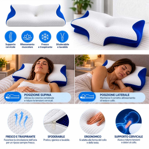 PREORDINE - Cuscino Ergonomico Cervicale per Collo e Testa
