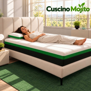 donna pancia sopra cuscino memory mojito baldiflex