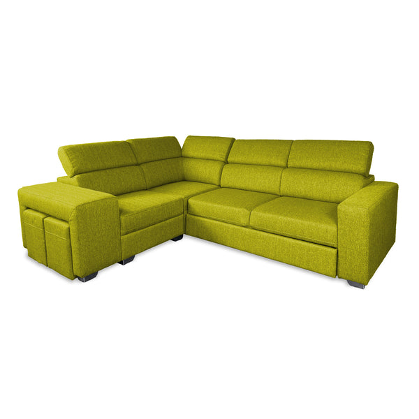 Divano letto angolare con due cubi pouf Gregory