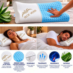 infografica cuscino- ervicale memory fresh forato aloe vera