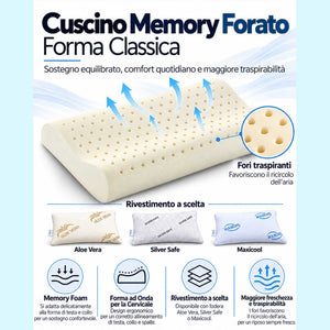 Cuscino cervicale memory forato