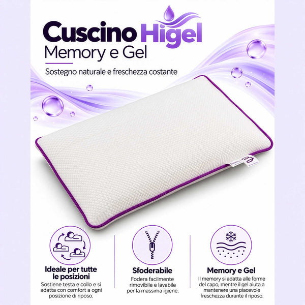 infografica cuscino memory higel baldiflex