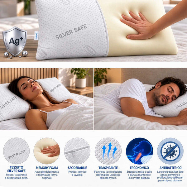 infografica cuscino memory- aponetta rivestimento silver safe