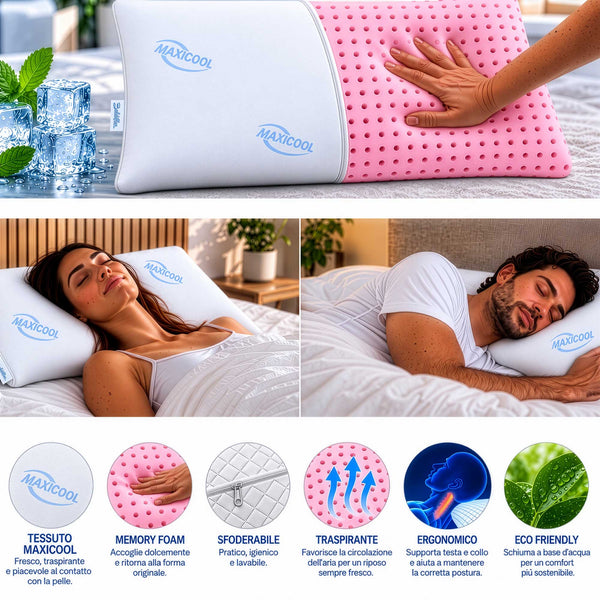 Coppia cuscini memory ecologici Ecoflower
