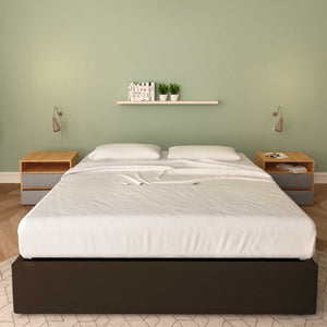 Baldiflex letto contenitore matrimoniale senza testata in ecopelle Cloe marrone scuro