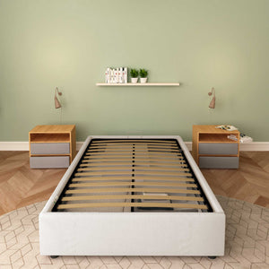 Baldiflex letto contenitore piazza e mezza senza testata in ecopelle Cloe bianco frontale